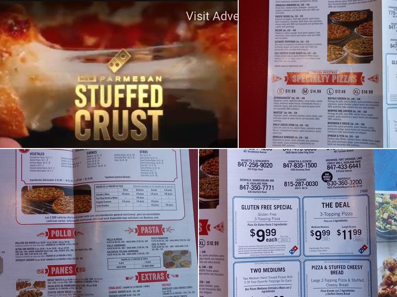 Domino's Pizza Menu