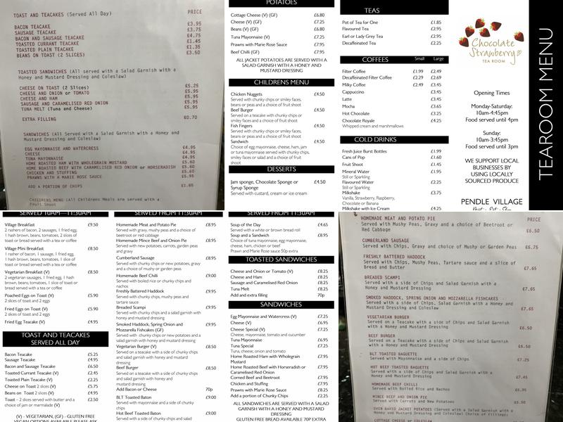 The Chocolate Strawberry Tearoom Menu