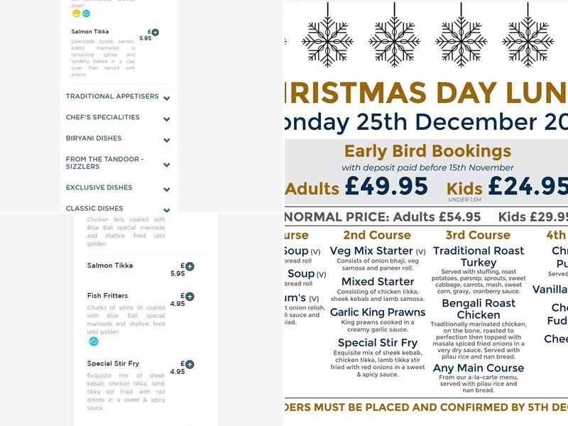 Blue Ball Restaurant Menu