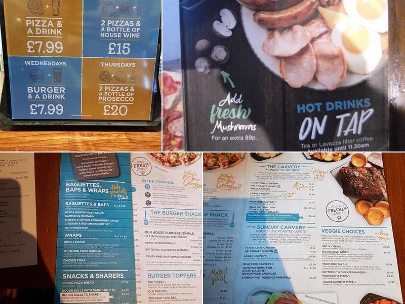 The Round Oak Stonehouse Menu