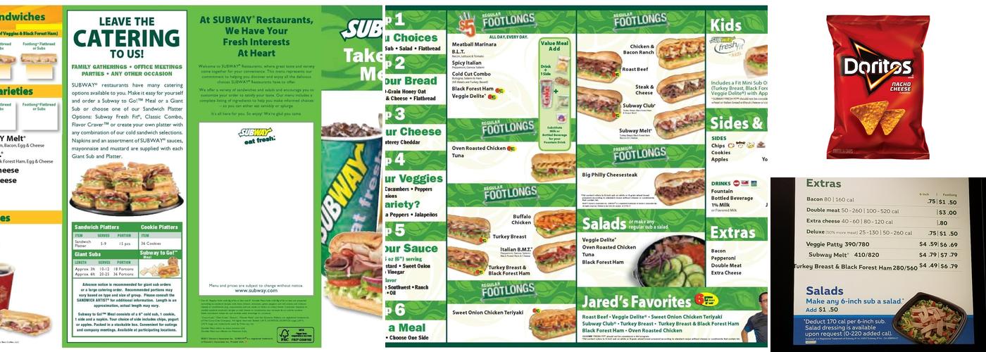 Subway Menu