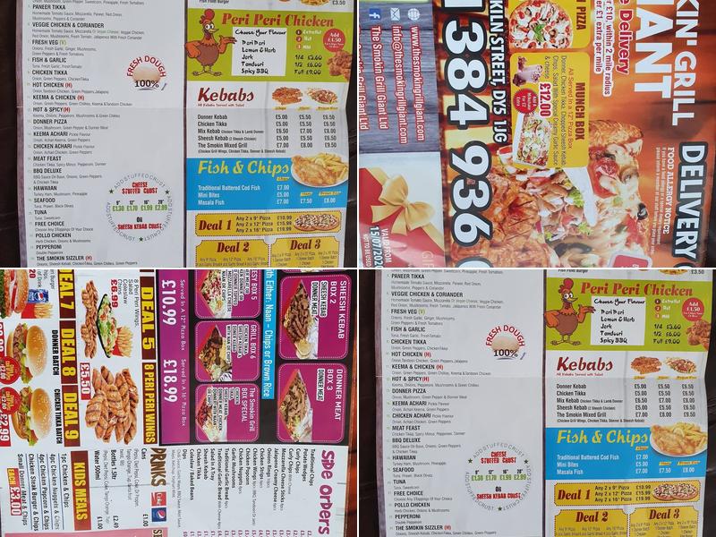 The Smokin' Grill Giant Ltd Menu