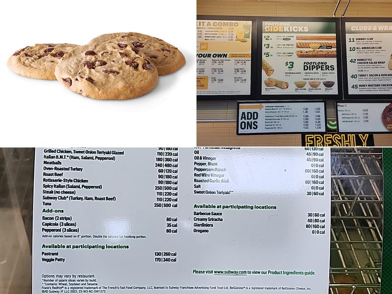 Subway Menu