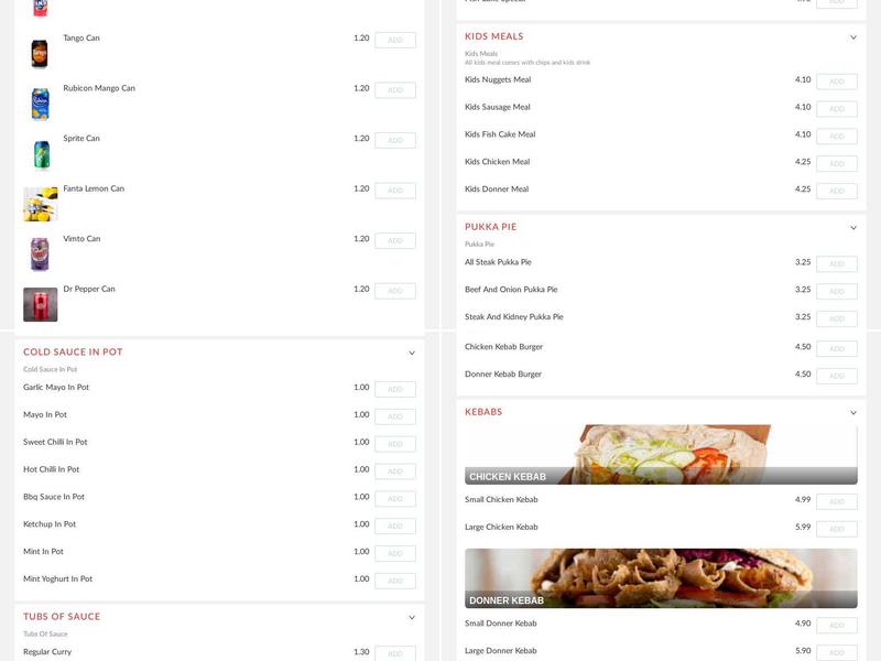 Brockmoor Fryer Menu