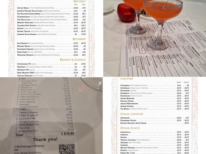 Il Michelangelo Brockmoor Menu