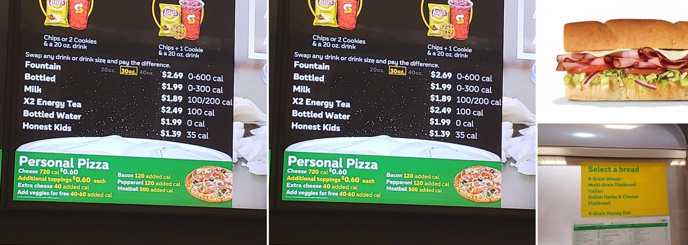 Subway Menu