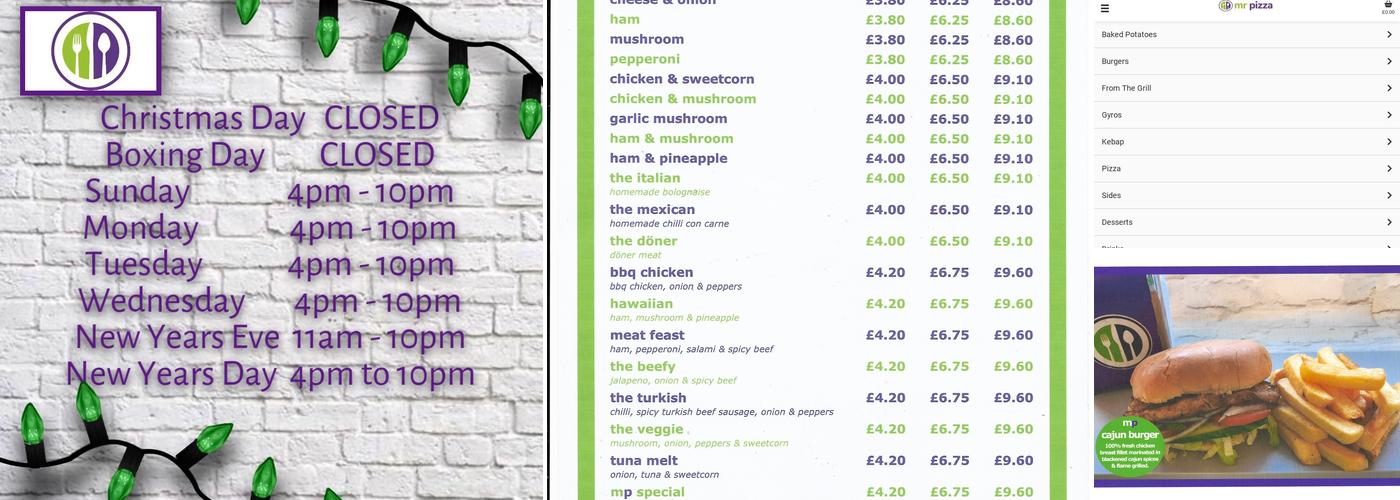 Mr Pizza Menu