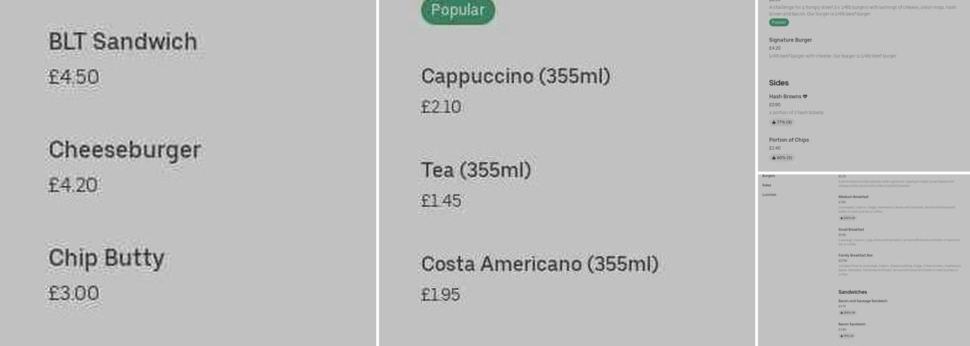 Junction 25east Menu