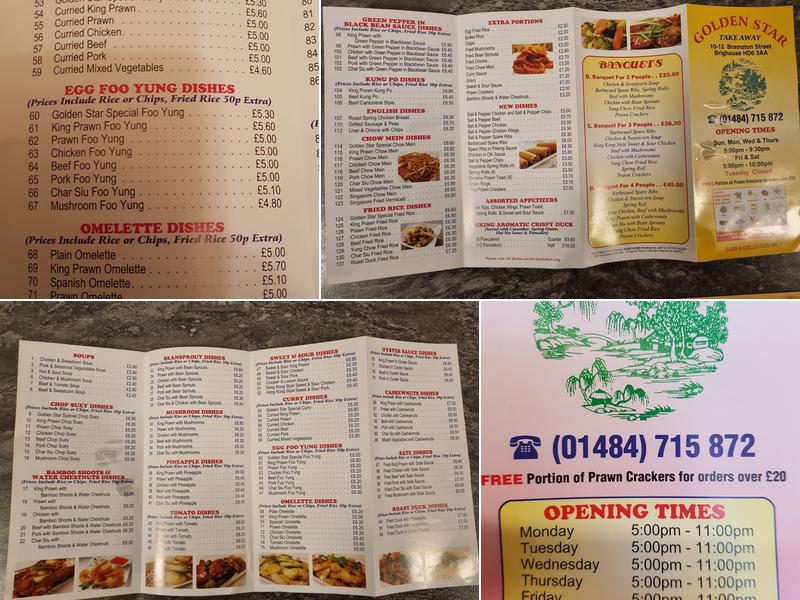 Golden Star Menu