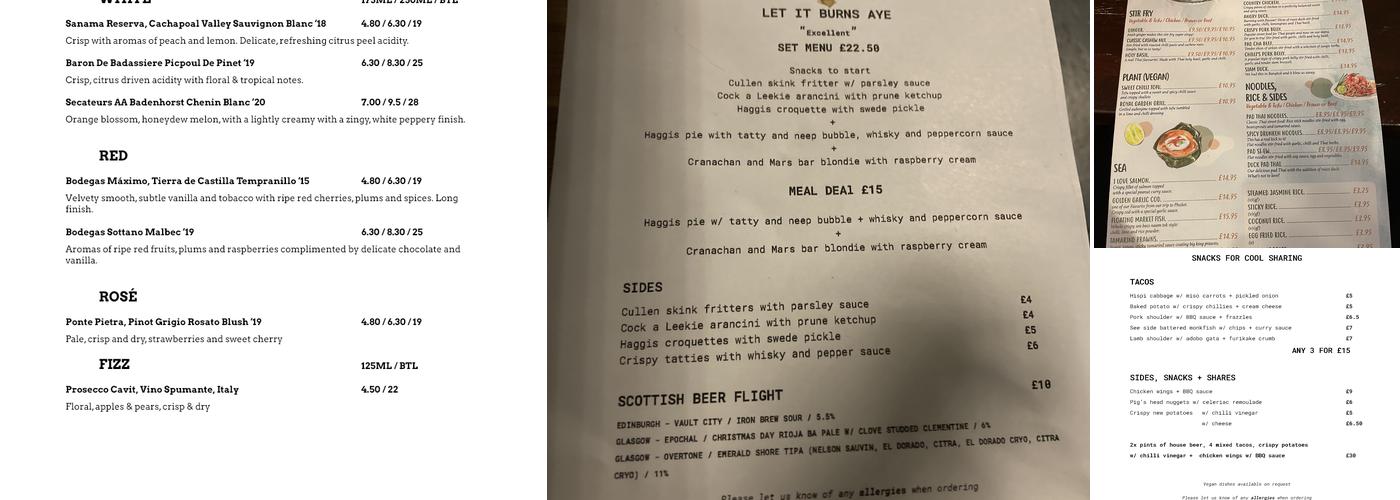 Bison Beer | Bar, Kitchen & Bottleshop Menu