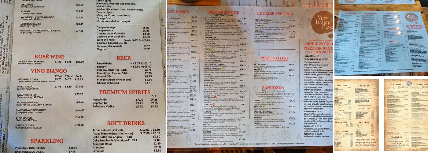 VIP Pizza Brighton Menu