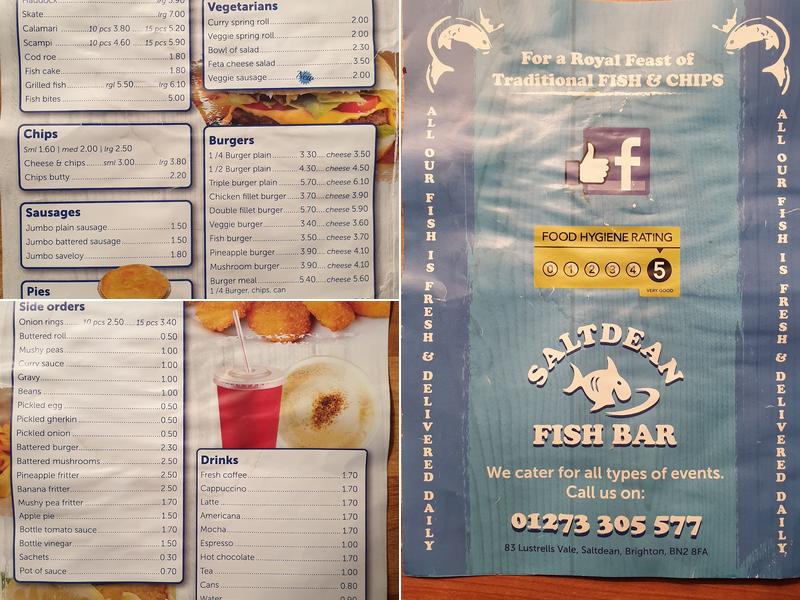 Saltdean Fish Bar Menu