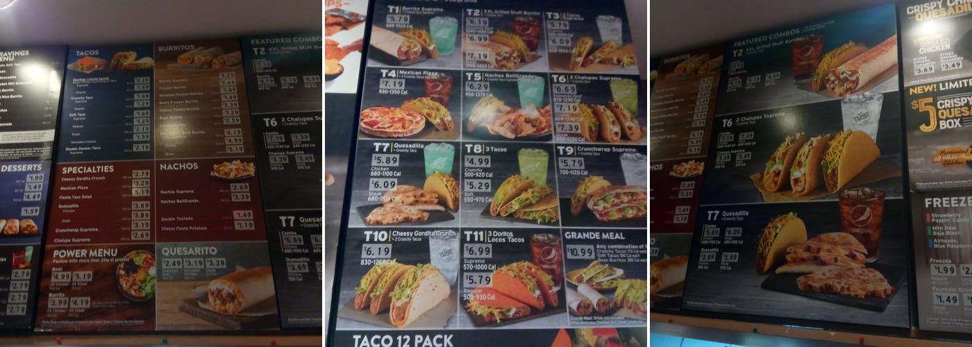 Taco Bell / KFC Menu