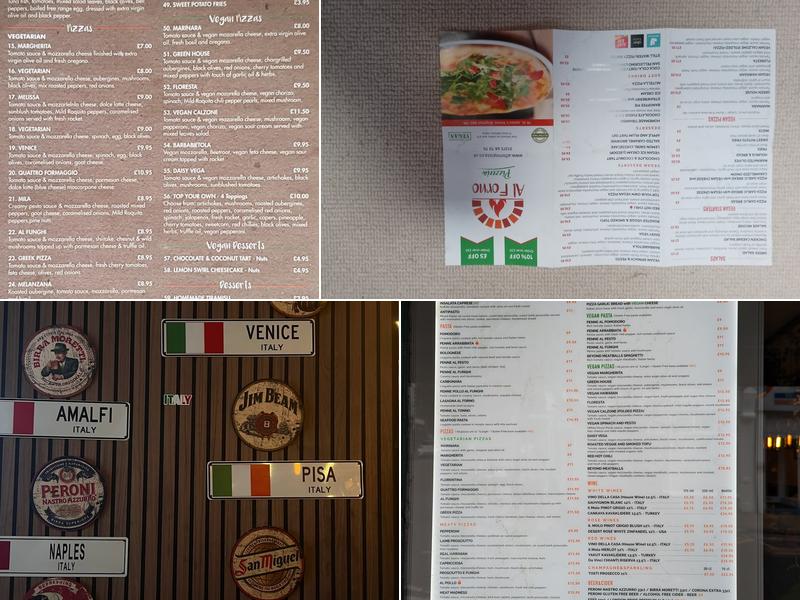 Al Forno Pizzeria Menu