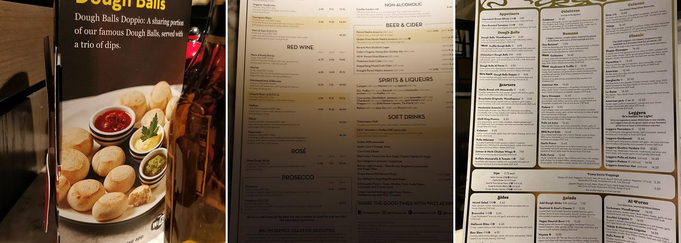 Pizza Express Menu
