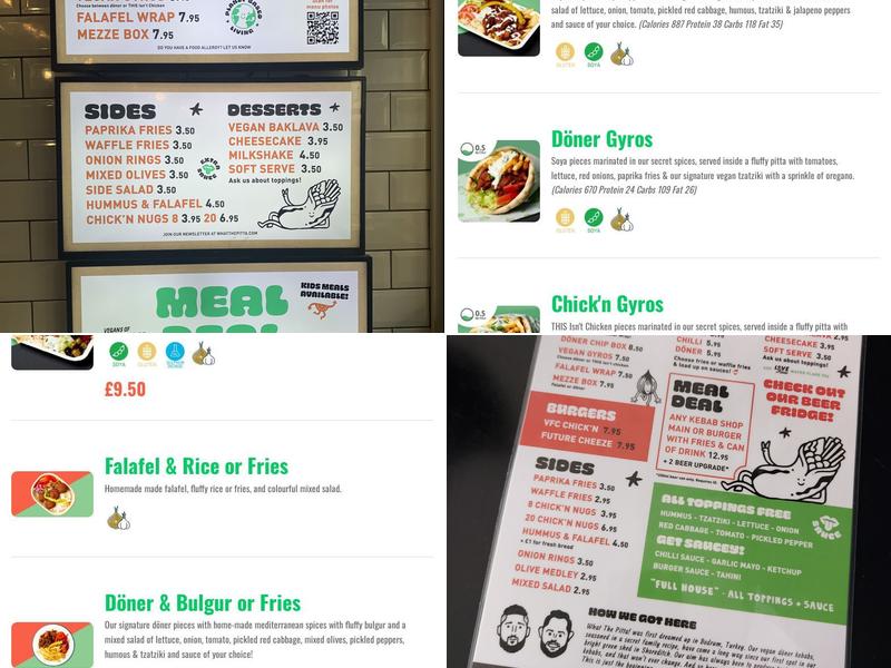 What The Pitta - Vegan Kebabs Brighton Menu
