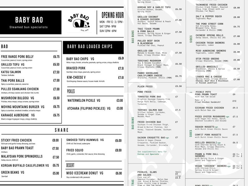 Baby Bao Menu