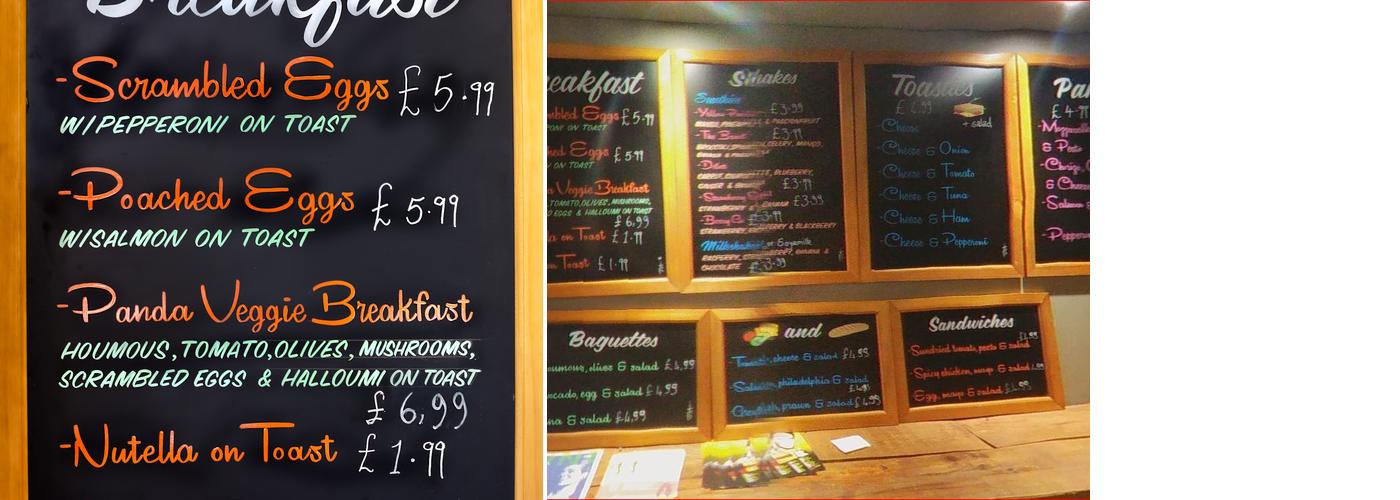 Panda Lounge Brighton Menu