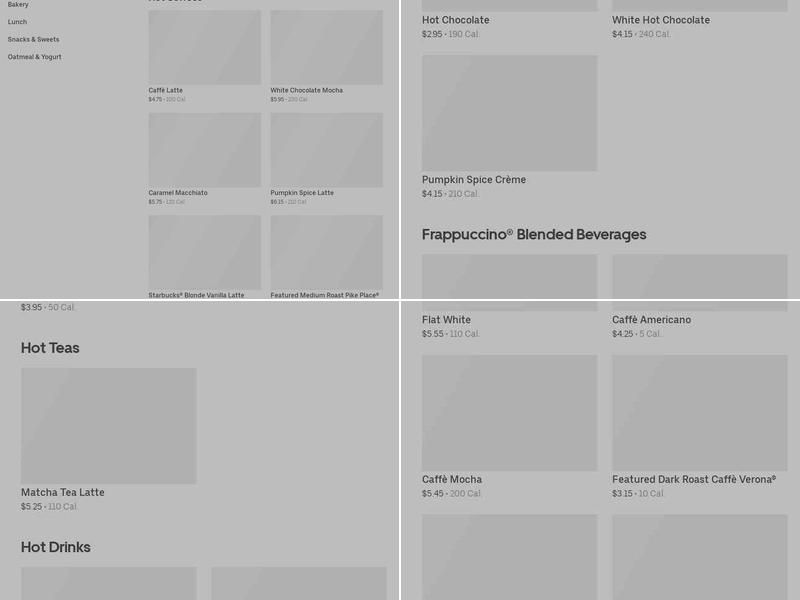 Starbucks Menu