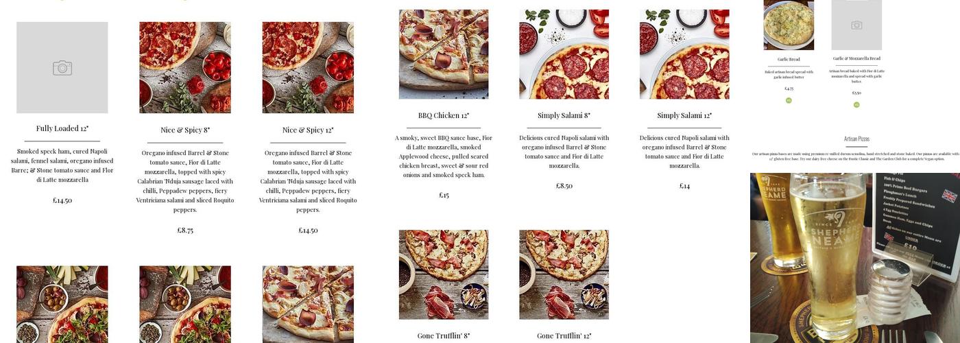 The Prince of Wales Menu