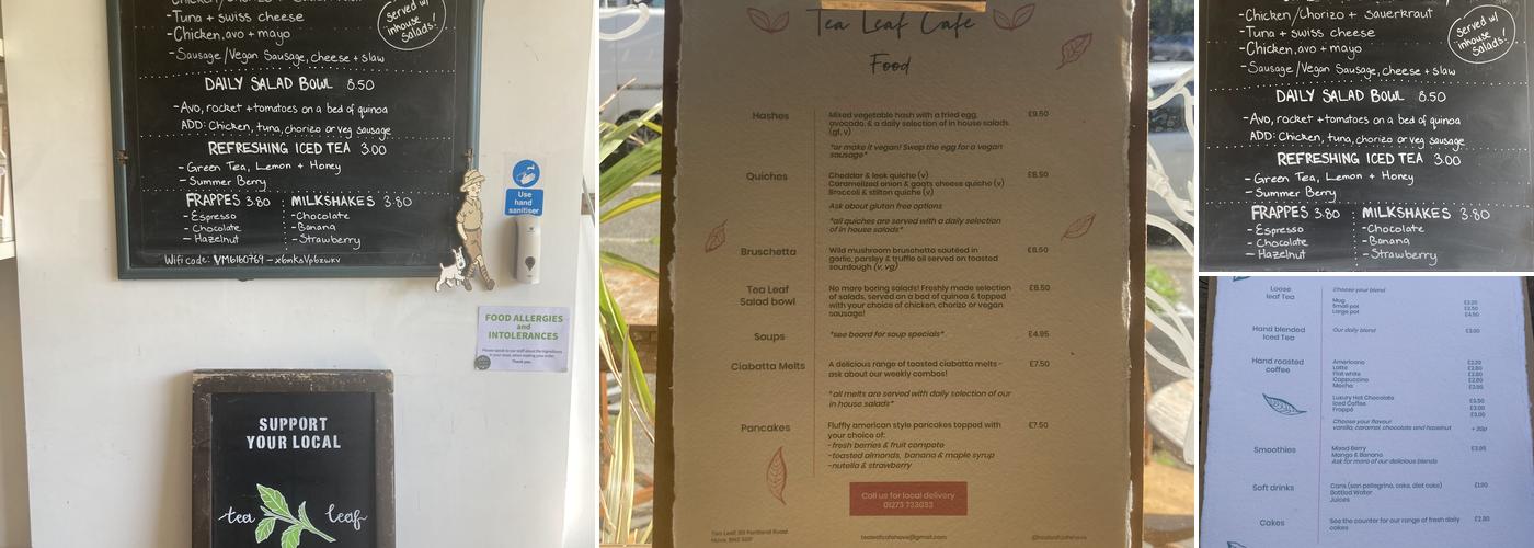 Tea Leaf Cafe Hove Menu