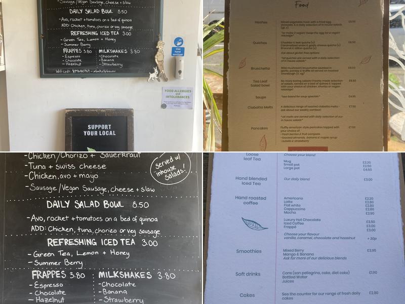 Tea Leaf Cafe Hove Menu
