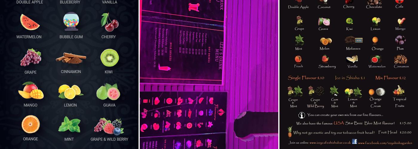 Izzy Shisha Garden Menu