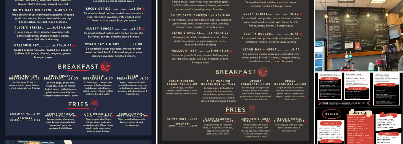 CLYDEE’S Brunch & Burger bar Menu