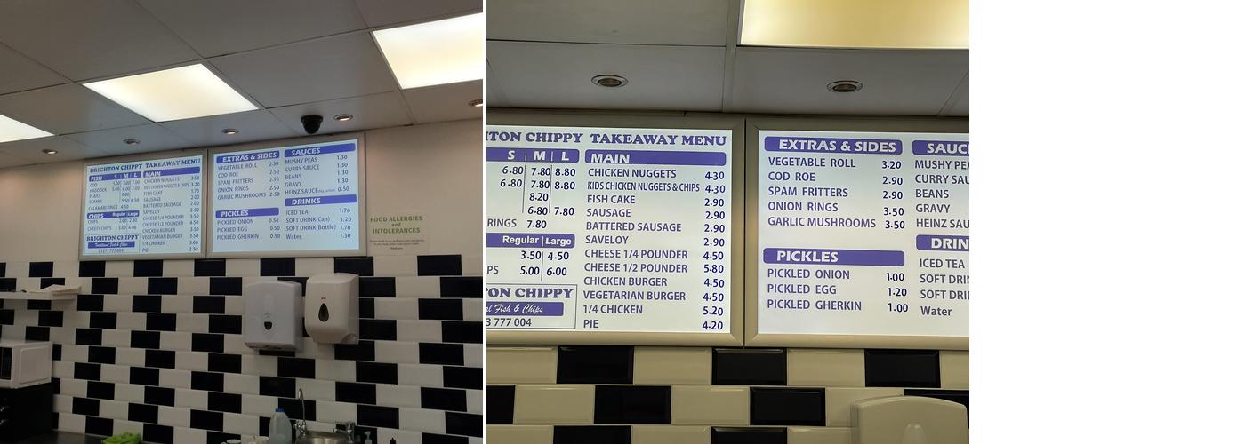 Brighton Chippy Fish & Chips Menu