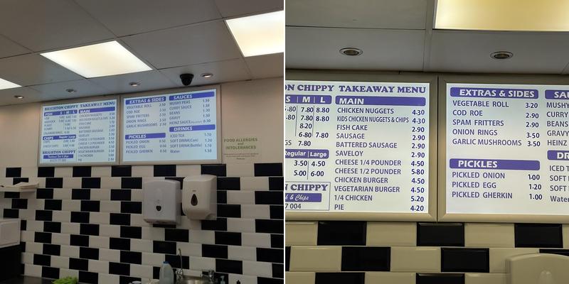Brighton Chippy Fish & Chips Menu