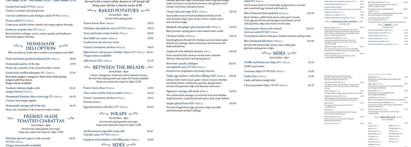 Wilton Garden Centre Riverside Restaurant Menu