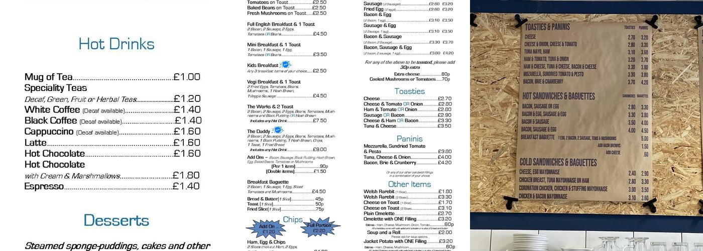 Woodingdean Java Community Cafe Menu