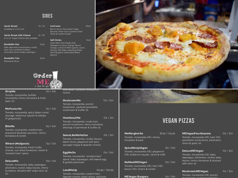 Pizza Me Menu