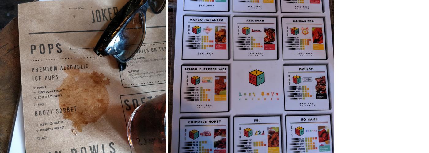 Lost Boys Chicken Menu