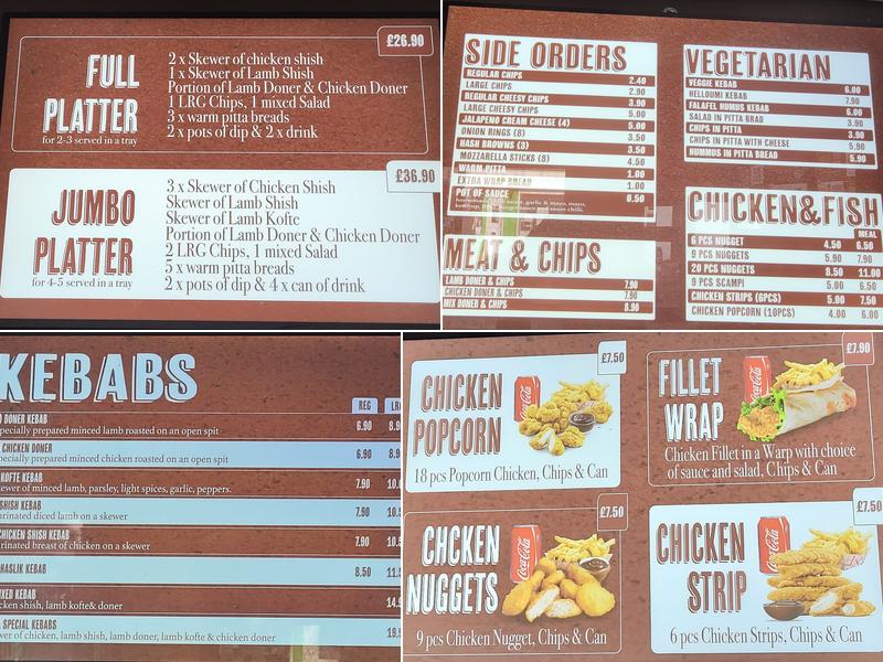 AA Charcoal Grill Menu