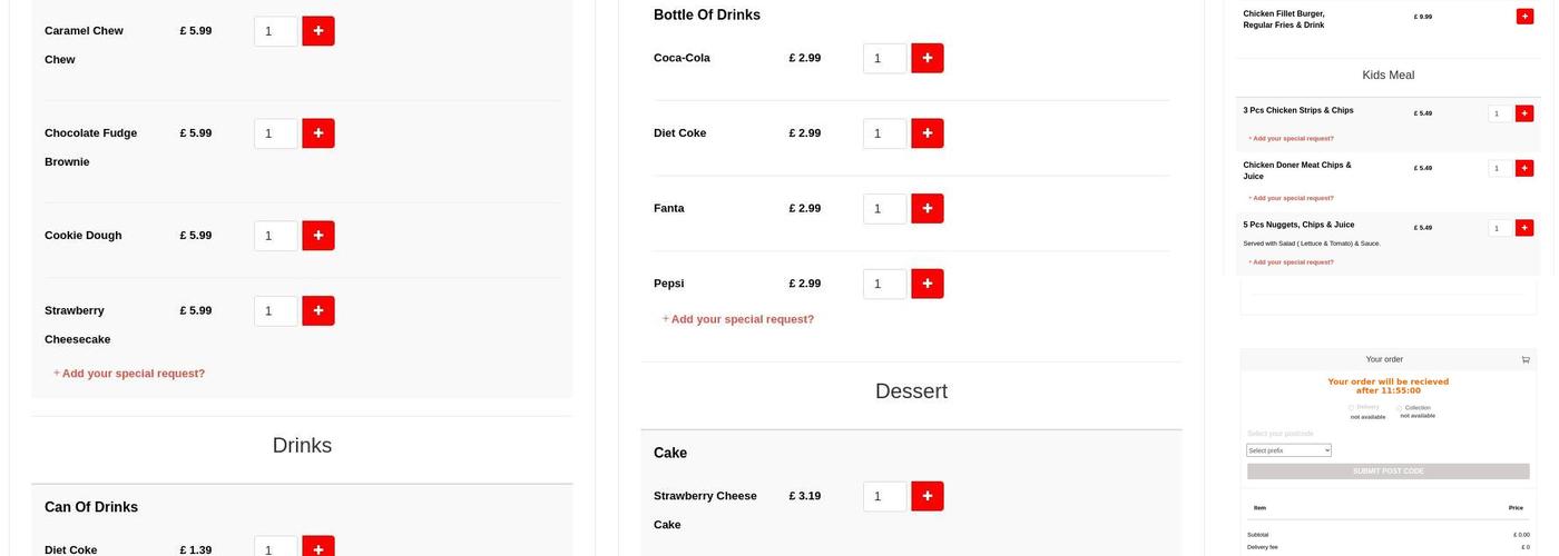 Original Choices Menu