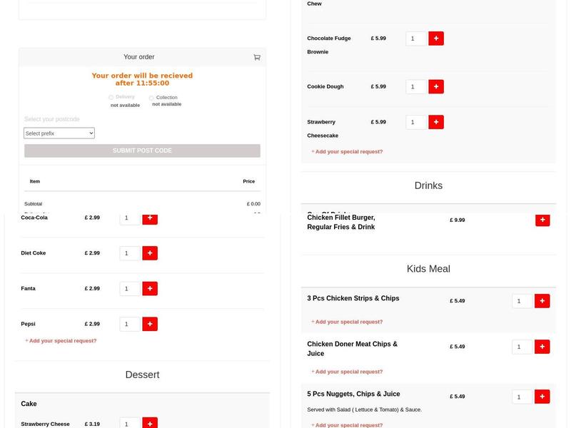 Original Choices Menu