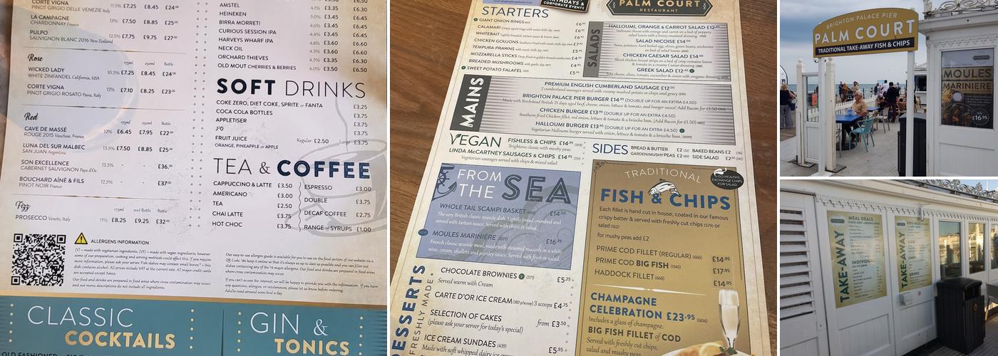 Palm Court Restaurant Menu