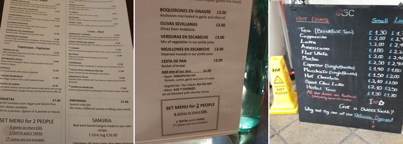 Old Steine Cafe Brighton Menu