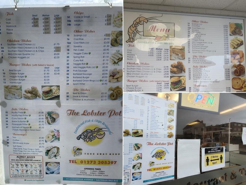 The Lobster Pot Menu