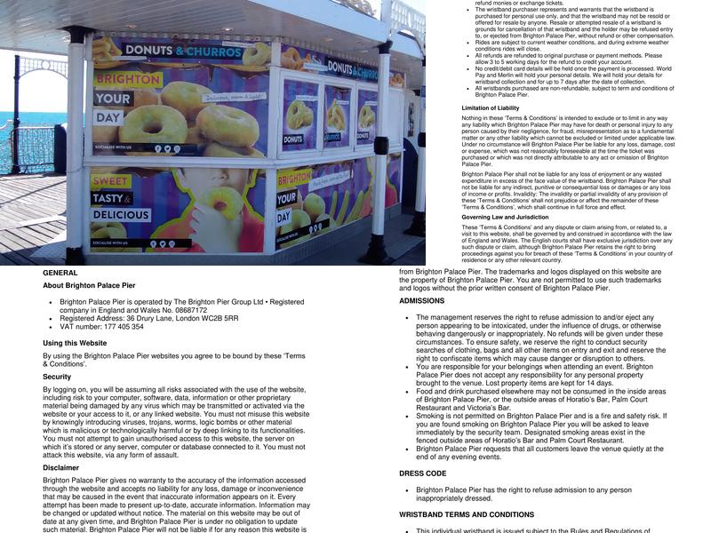 Doughnuts on the Pier Menu