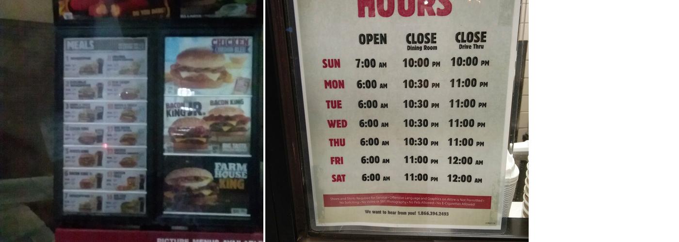 Burger King Menu