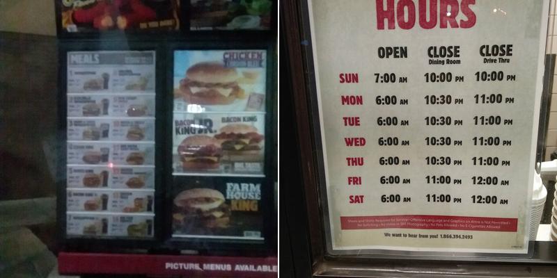 Burger King Menu
