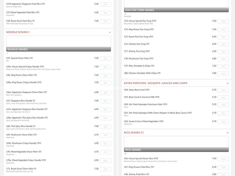 Oriental Kitchen Menu