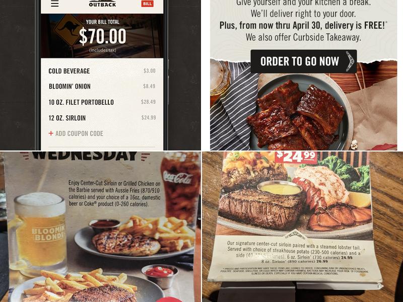 Outback Steakhouse Menu