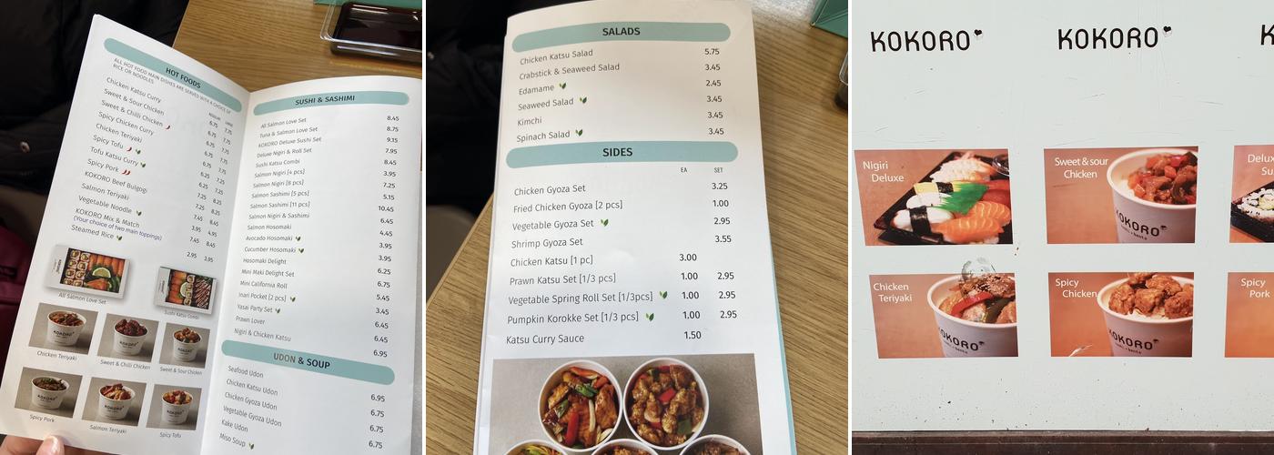 KOKORO Brighton (Western Rd) Menu