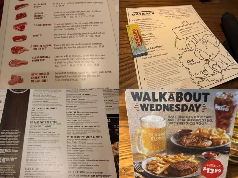 Outback Steakhouse Menu