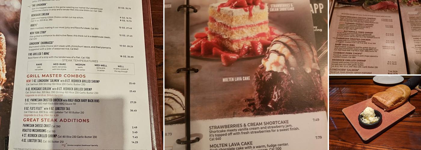 LongHorn Steakhouse Menu