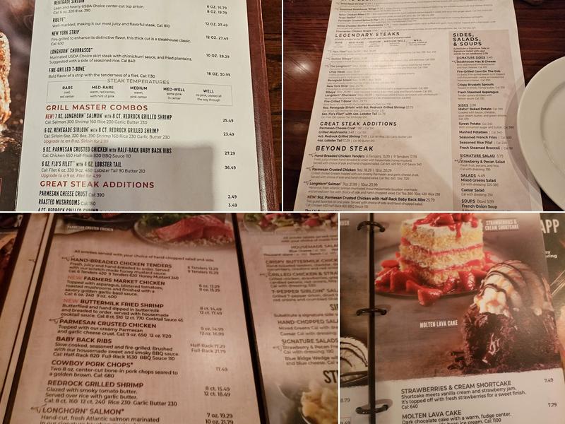 LongHorn Steakhouse Menu