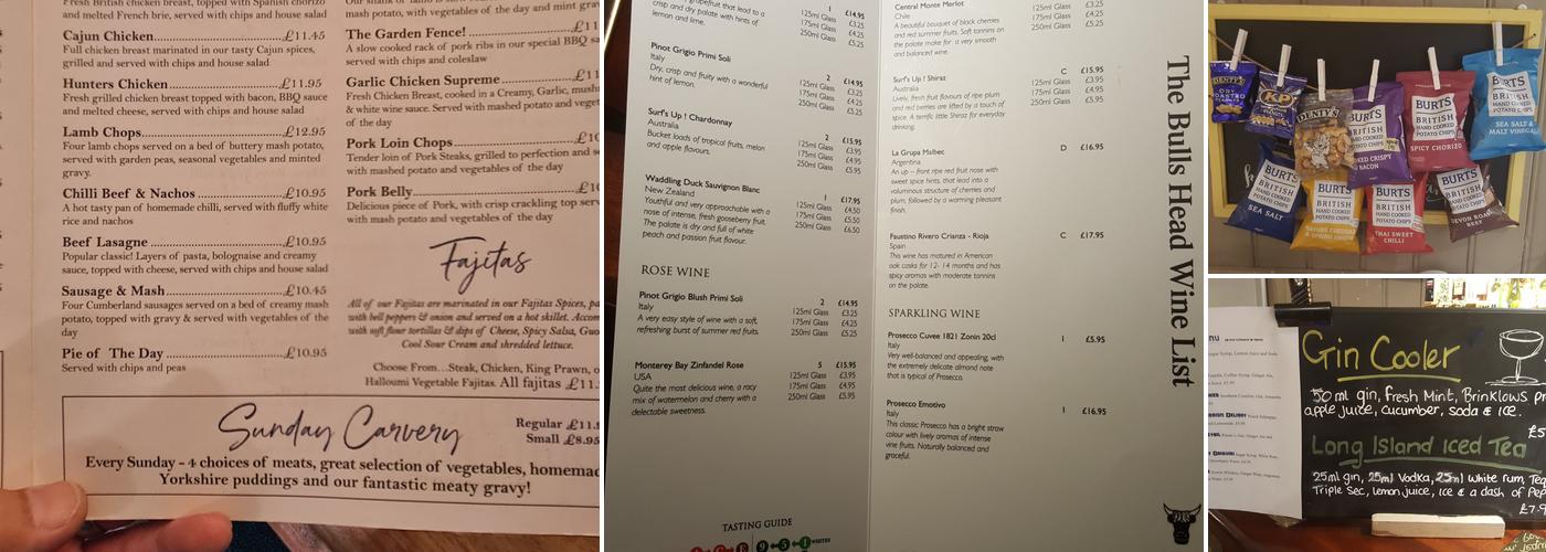 The Bulls Head Menu